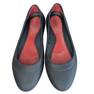 Crocs Women's Size 7 Black Foam Ballet Sllp On Flats